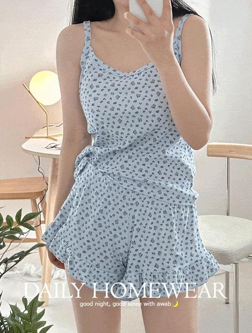 #homewear:_꽃송이파자마세트 -나시+쇼츠set/4color